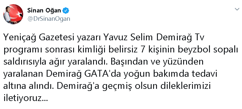 Yavuz Selim Demirağ saldırıya uğradı