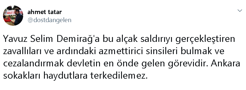Yavuz Selim Demirağ saldırıya uğradı