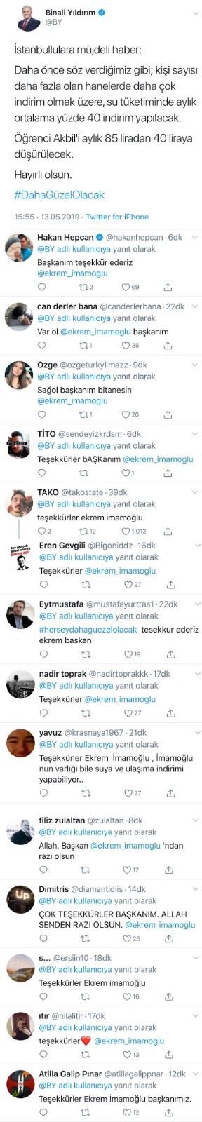 Sosyal medyada gündem: Teşekkürler İmamoğlu