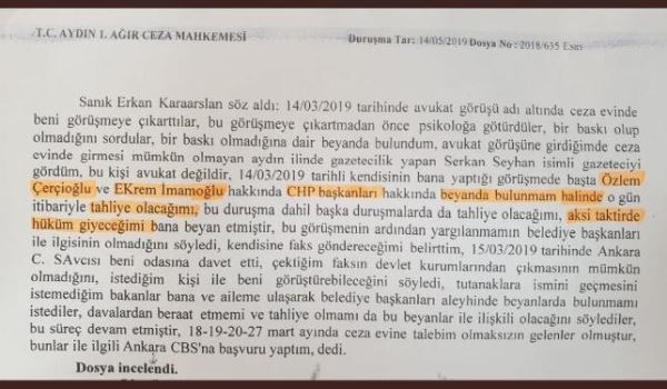 Mahkemede inanılmaz sözler! &#039;İmamoğlu&#039;na FETÖ&#039;cü de seni tahliye edelim&#039;