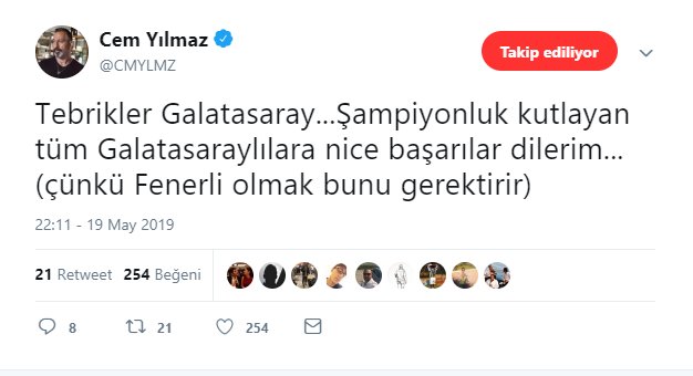 Fenerbahçeli Cem Yılmaz&#039;dan Galatasaray mesajı