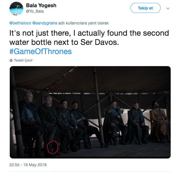 Game of Thrones'ta şimdi de 'su şişesi' unutuldu
