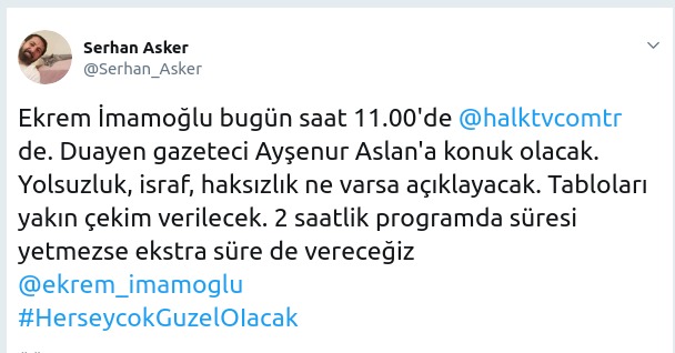 Ekrem İmamoğlu Halk Tv&#039;de: Üstelik süre sınırsız!