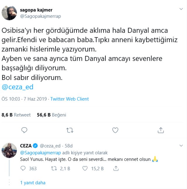 Ceza&#039;dan Sagopa Kajmer&#039;in mesajına yanıt