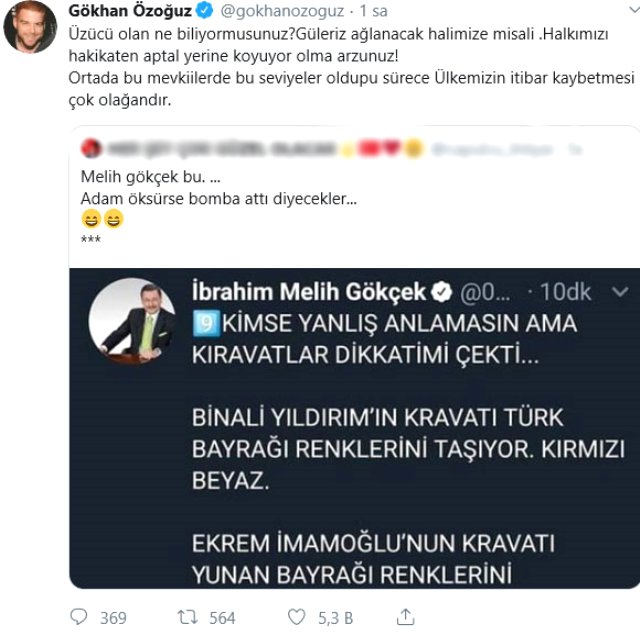 Gökhan Özoğuz'dan Gökçek'e: Halkımızı aptal yerine koyuyorsunuz