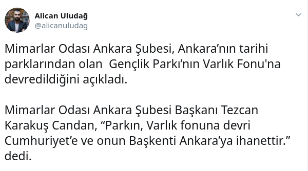 Gençlik Parkı&#039;nı Varlık Fonu&#039;na devrettiler: Yuh!