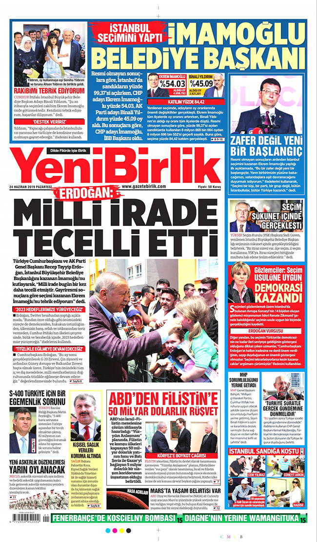 İktidara yakın gazeteler İstanbul seçimini böyle gördü