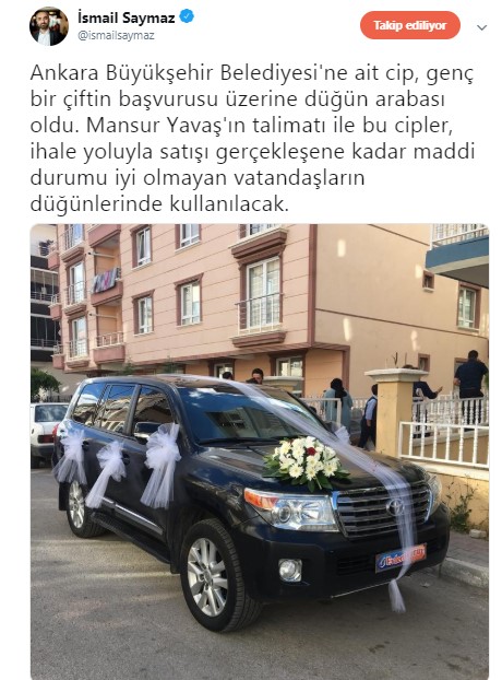 Mansur Yavaş&#039;tan evlenecek çiftlere jest