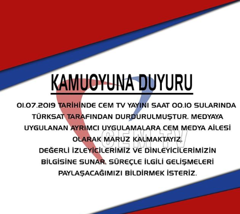 Cem TV&#039;nin yayını durduruldu!