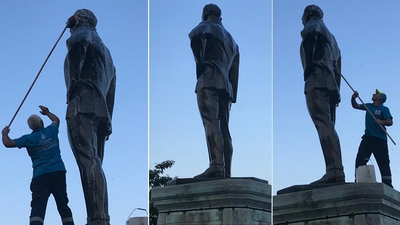 İBB, ilk Atatürk anıtını temizledi