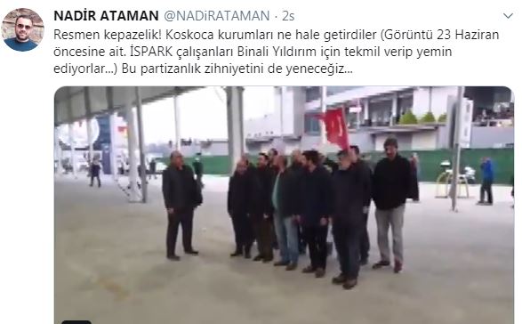 VİDEO | İSPARK çalışanlarından Binali Yıldırım yemini