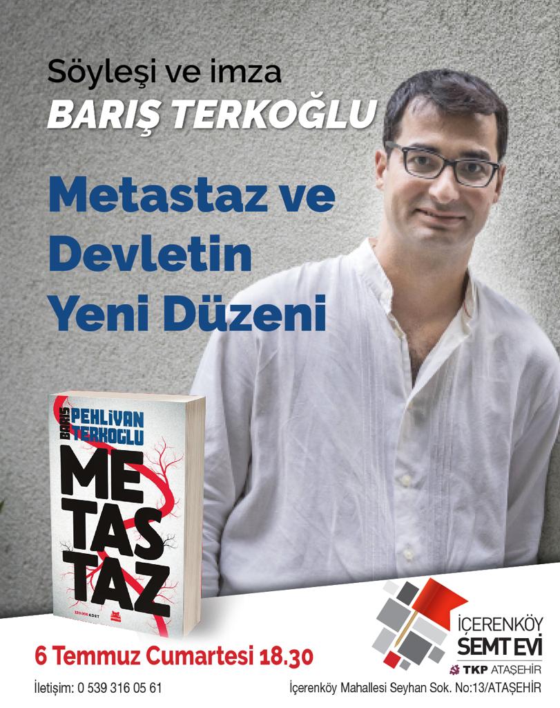 Barış Terkoğlu İçerenköy&#039;de okurlarıyla buluşacak