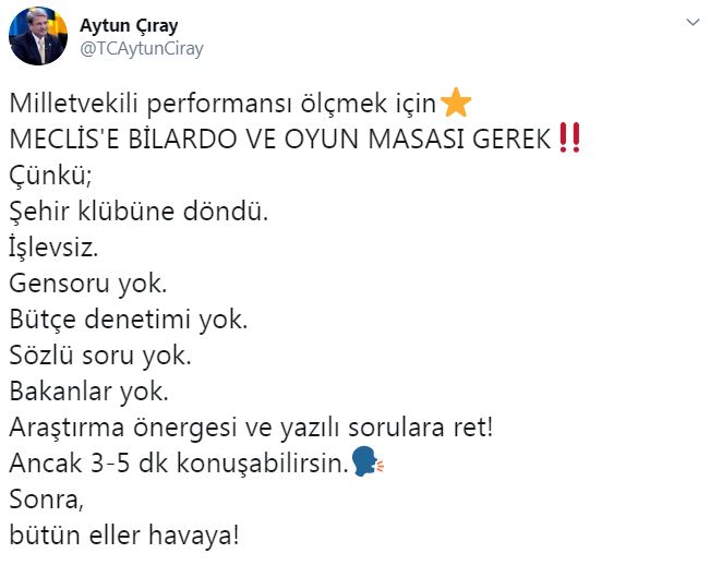 &#039;Meclis&#039;e bilardo masası gerek!&#039;