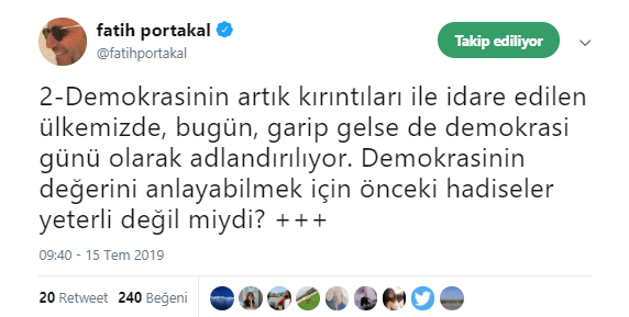 Fatih Portakal&#39;dan 15 Temmuz paylaşımı: Umarım akıllanmışsınızdır
