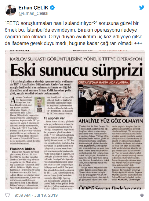 TRT&#39;ye operasyon haberlerinde adı geçen sunucu Erdoğan&#39;dan yardım istedi