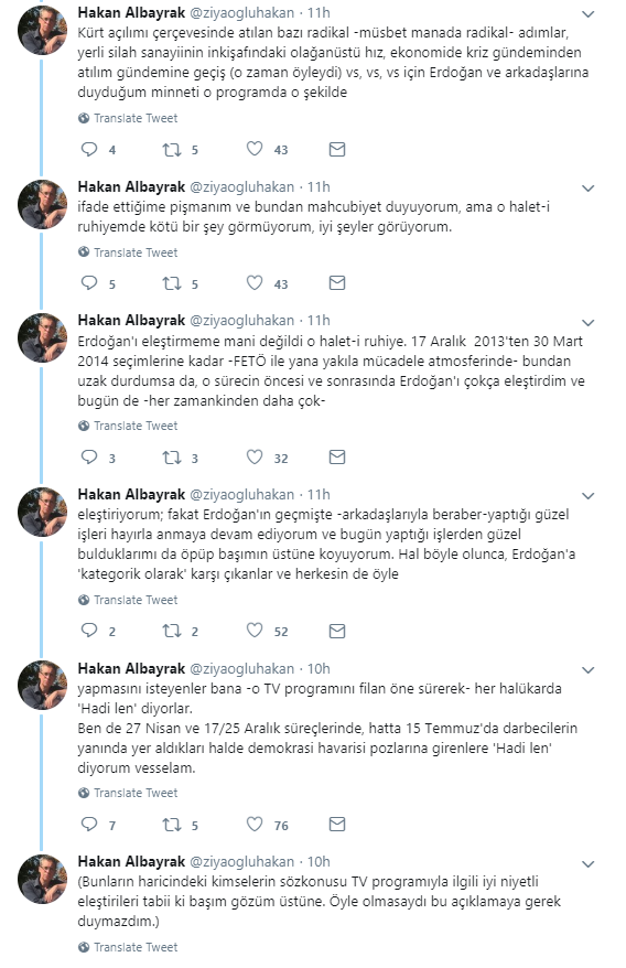 Davutoğlu&#39;nun destekçisi Albayrak&#39;tan &#39;Erdoğan&#39; itirafı