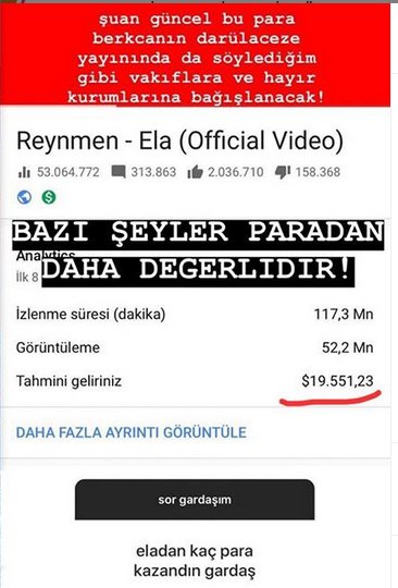 Reynmen, son şarkısından ne kadar kazandı?