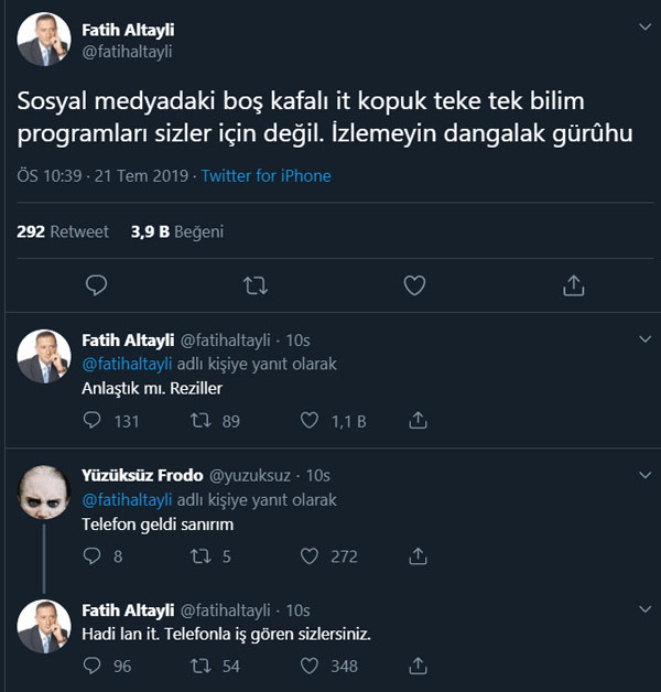 Fatih Altaylı köpürdü: Boş kafalı it kopuklar!