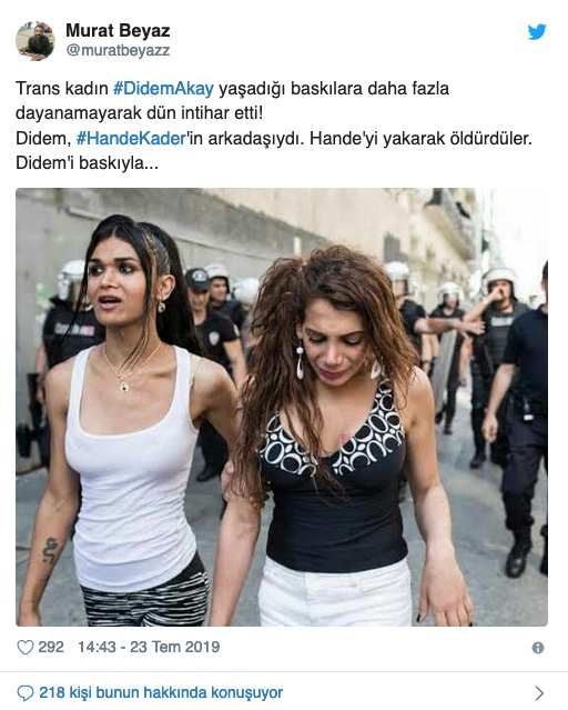 Trans kadın Didem Akay intihar etti