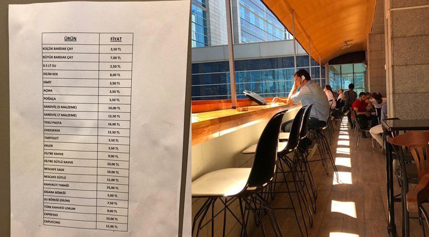 Anadolu Adliyesi&#039;ni zam vurdu: Limonata 10, çay 7, Türk kahvesi 9 TL