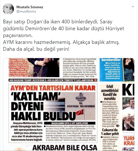 Hürriyet&#039;in seviyesiz başlığına sert tepki