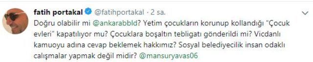 Mansur Yavaş&#039;tan Fatih Portakal&#039;a jet yanıt
