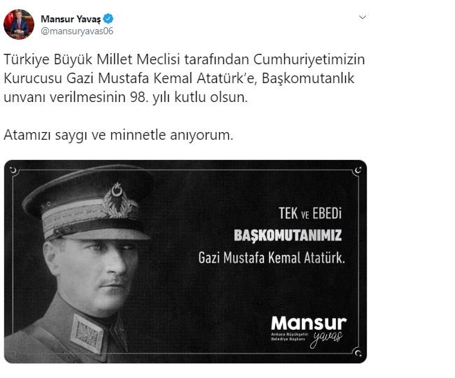 Mansur Yavaş düşman çatlattı: Tek ve ebedi başkomutanımız Gazi Mustafa Kemal Atatürk