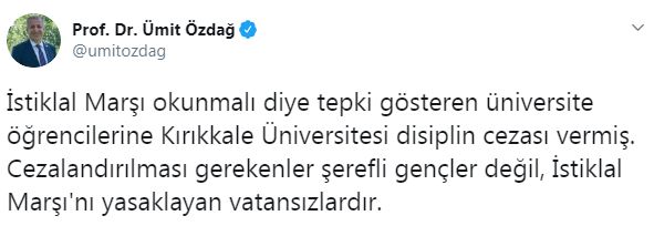 VİDEO | ‘İstiklal Marşı&#039; talebine disiplin cezası!