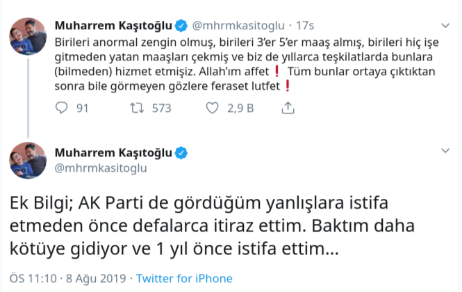 Eski AKP&#039;li isimden &#039;çift maaş&#039; yorumu: Baktım kötüye gidiyor...