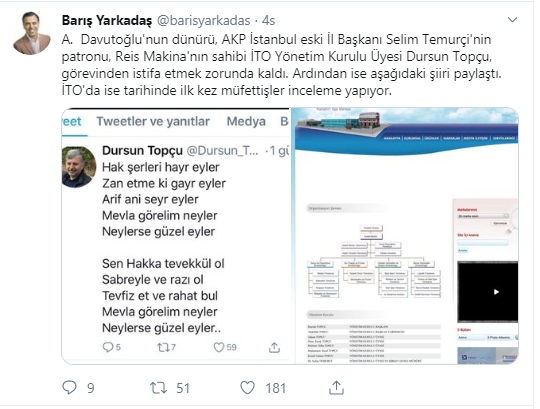 Davutoğlu&#039;nun dünüründen istifa sonrası ilginç mesaj