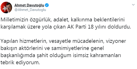 Davutoğlu AKP’yi kutladı, Erdoğan’ı yok saydı