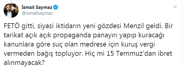 AKP&#039;li belediye Menzil tarikatına panayır alanı tahsis etti