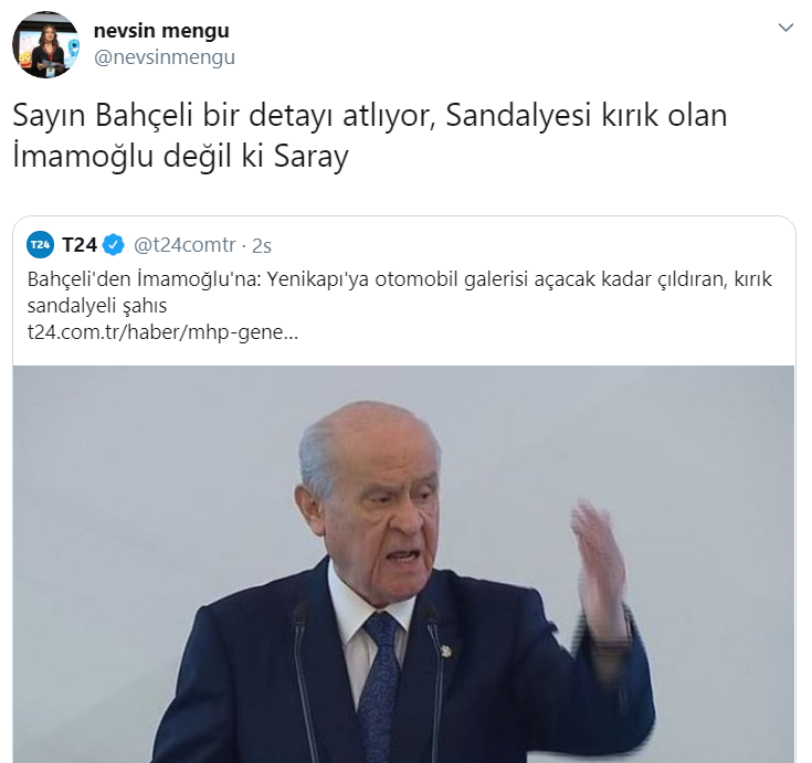 Nevşin Mengü&#039;den Bahçeli&#039;ye &#039;kapak&#039;!