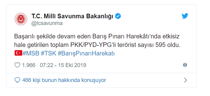 Barış pınarı harekâtı&#039;nda 7&#039;nci gün