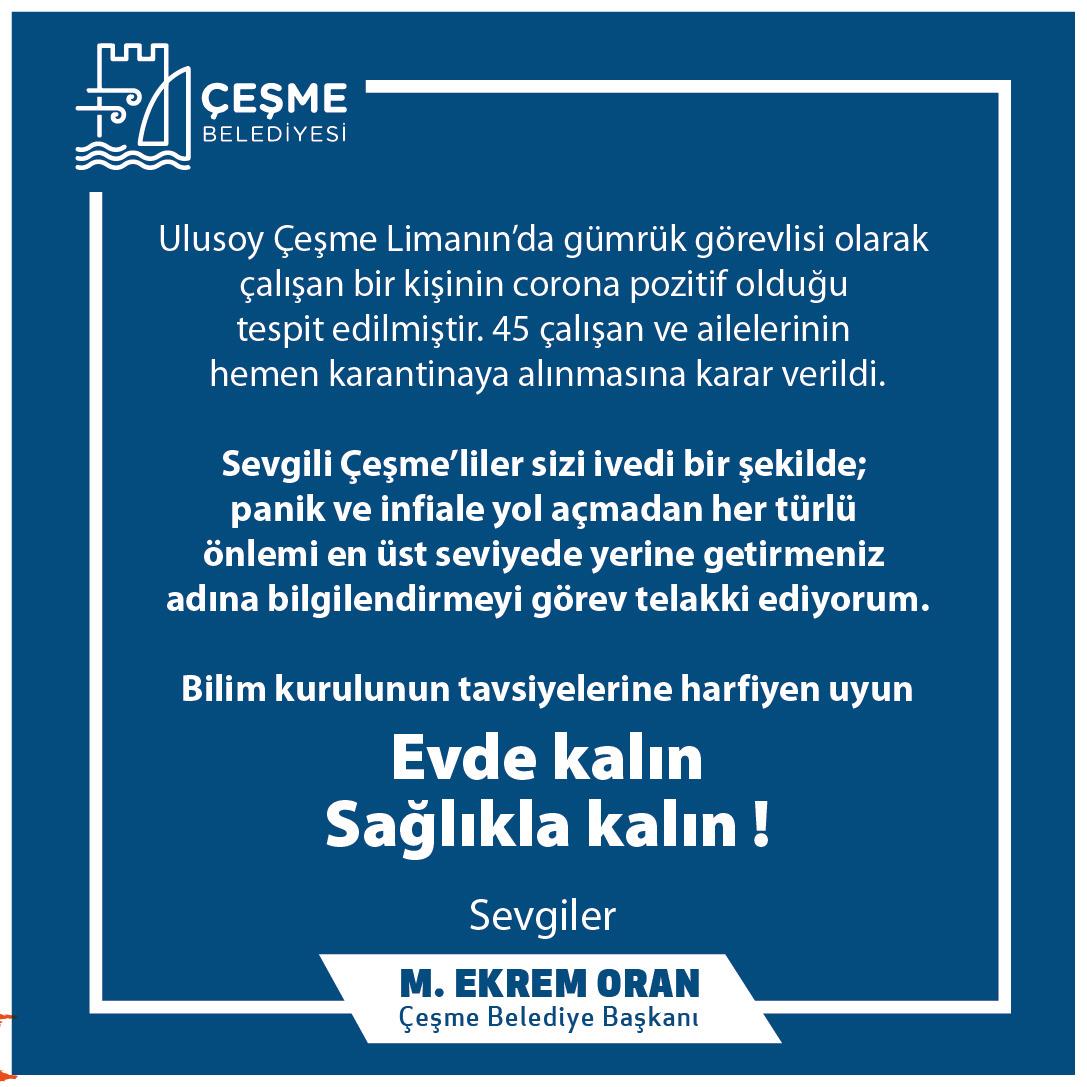 İzmir Çeşme’de korona vakası ve büyük karantina!