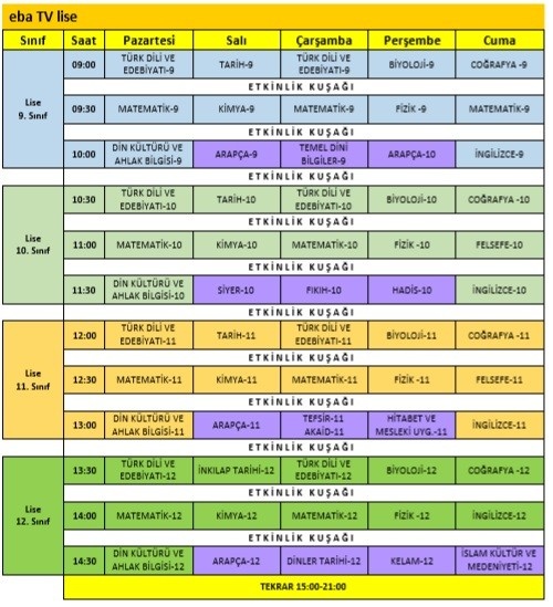 MEB uzaktan eğitim programını açıkladı