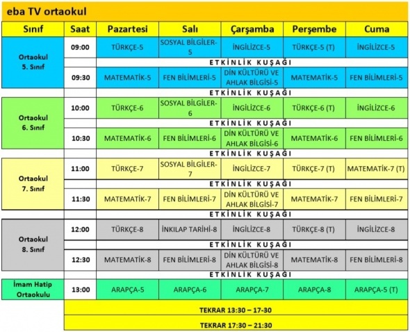 MEB uzaktan eğitim programını açıkladı