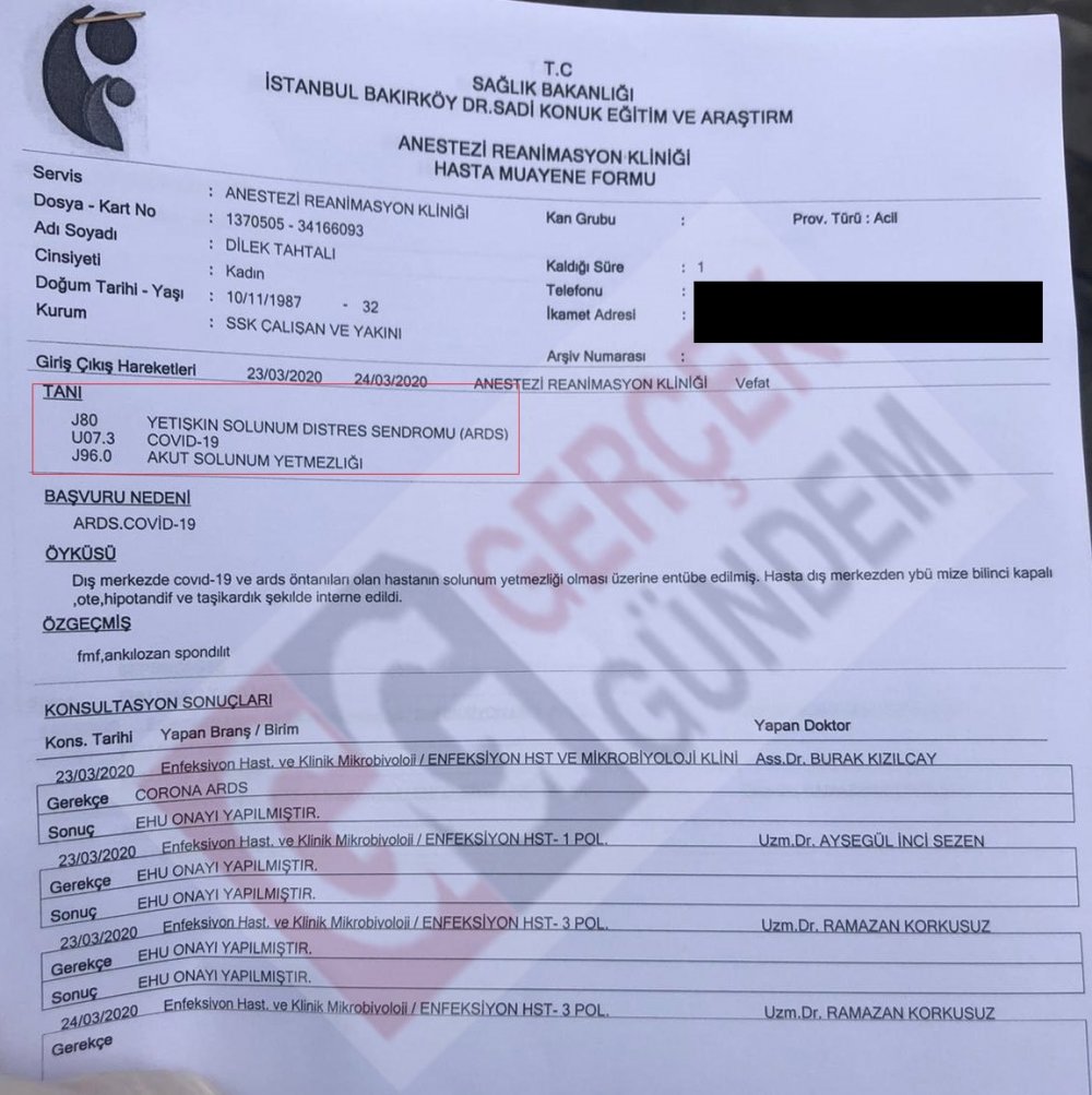 33 yaşındaki genç kadın koronavirüsten yaşamını yitirdi