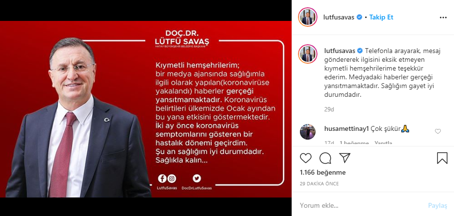 Koronavirüse yakalandığı iddia edilen CHP&#039;li Başkandan açıklama