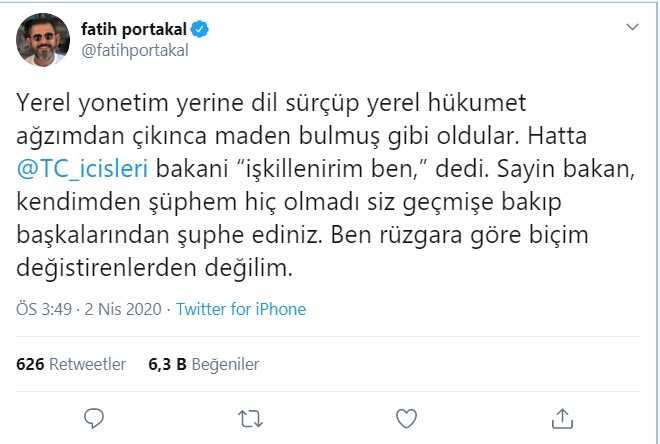 Fatih Portakal: Ben rüzgara göre biçim değiştirenlerden değilim