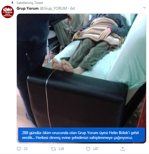Ölüm orucundaki Grup Yorum üyesi Helin Bölek hayatını kaybetti