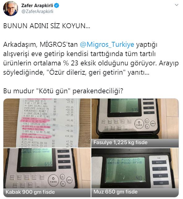 Migros&#039;ta tartı oyunu