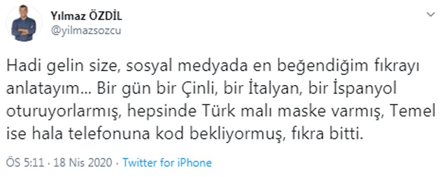 Yılmaz Özdil&#039;den çok konuşulacak &#039;maske&#039; fıkrası