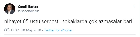 65 yaş üstü vatandaşlara: Azmasalar bari!