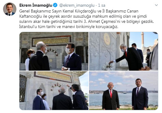 Kılıçdaroğlu ve İmamoğlu o çeşmeden su içti