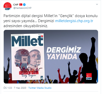 CHP&#039;nin Millet Dergisi&#039;nin yeni sayısı yayınlandı