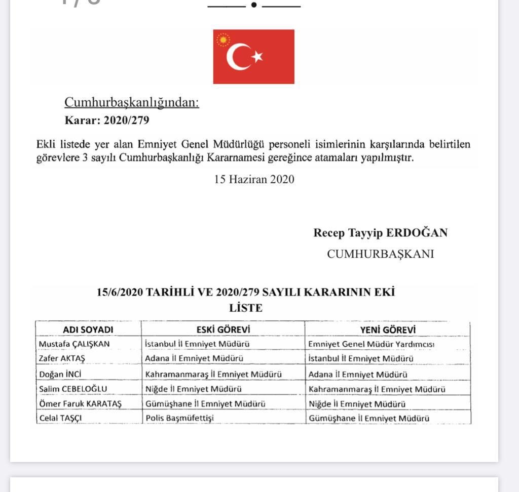 5 ilin Emniyet Müdürü değişti