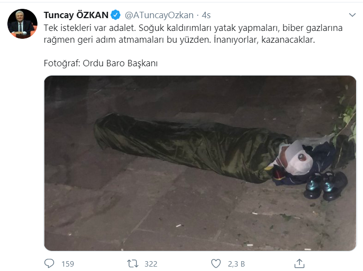 Tuncay Özkan:Tek istekleri var Adalet!