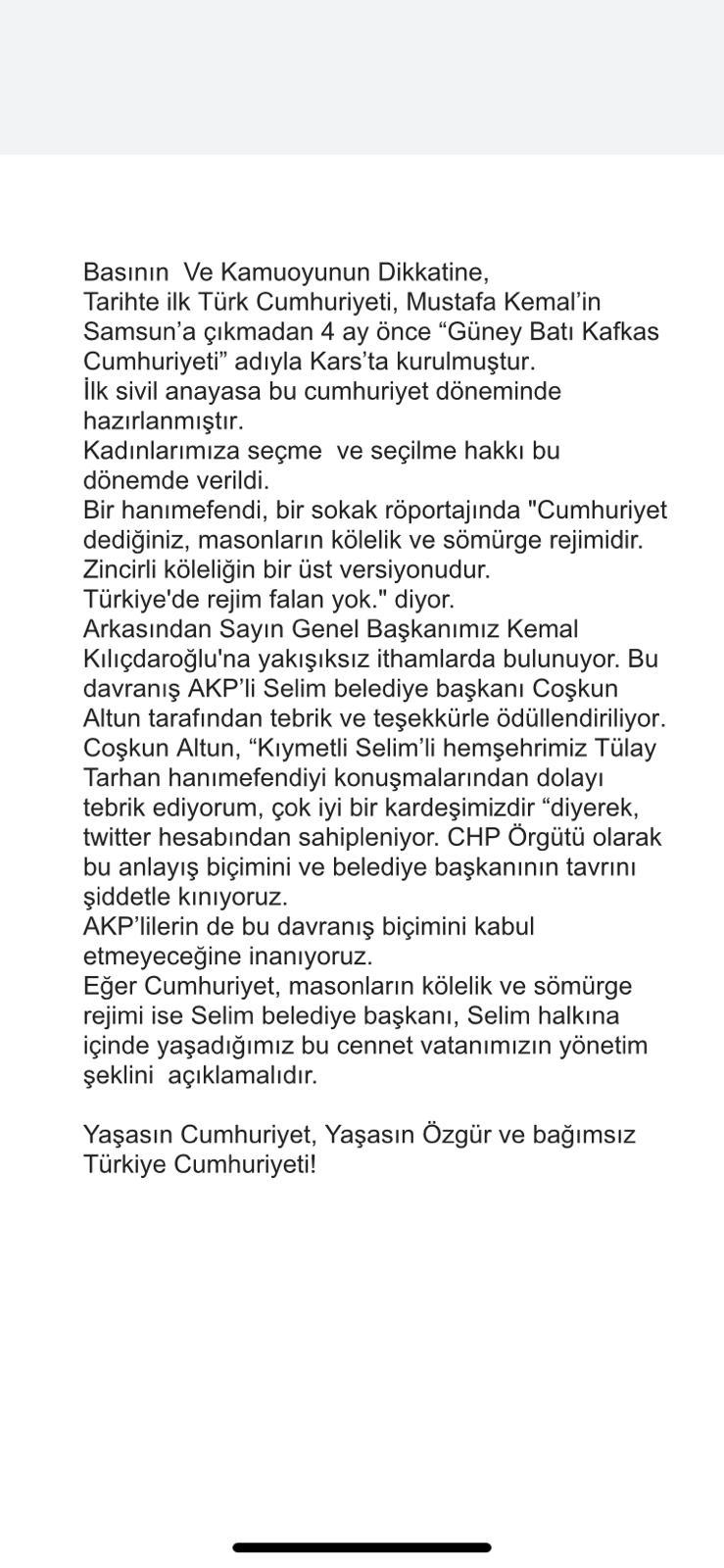 AKP&#039;li başkana CHP&#039;den sert tepki