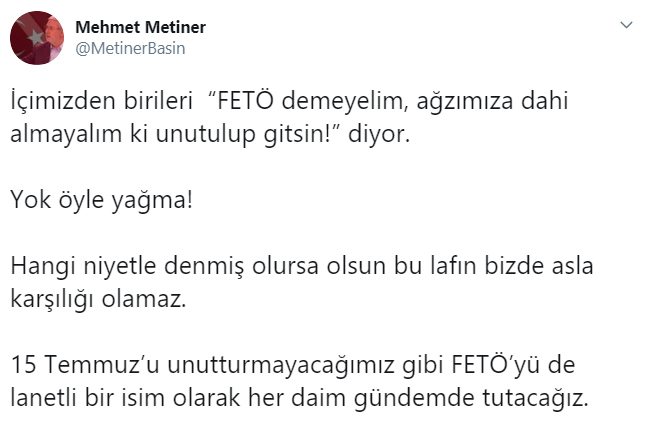 AKP&#039;li Metiner&#039;den bomba FETÖ açıklaması...